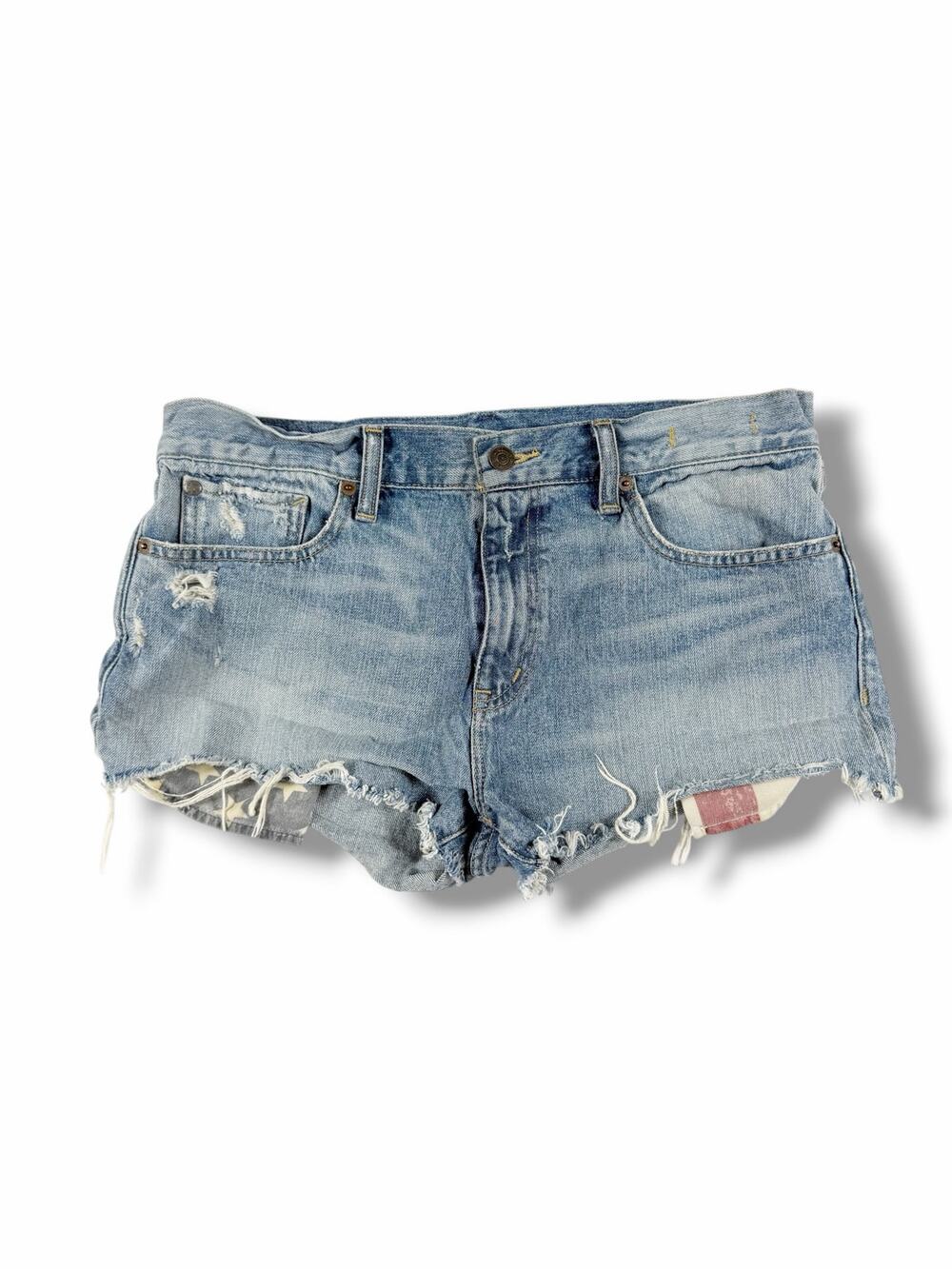Denim & Supply Ralph Lauren Cutoff Denim Shorts American Flag Pocket Size 29